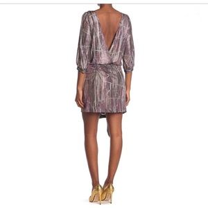 BA&SH Salina Metallic Mini Dress Small NWT